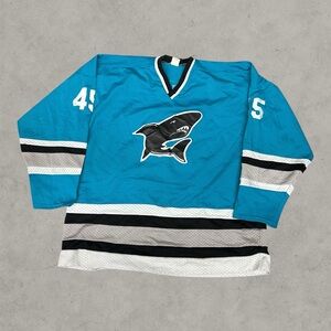 Vintage San Jose Sharks Jersey Mens XL Blue 90s Jonco NHL Hockey Embroidered